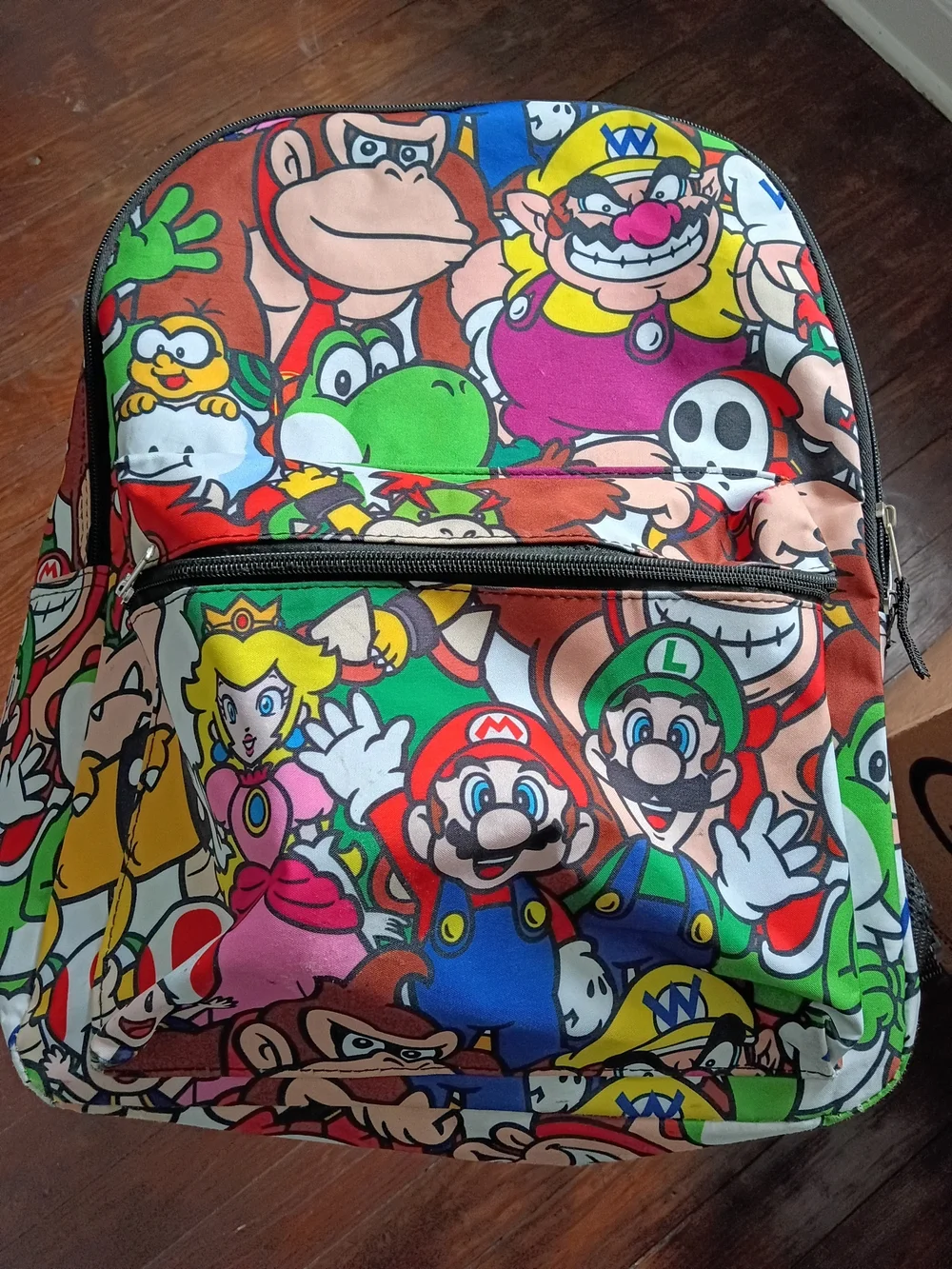 Colorful Super Mario Character Print Backpack